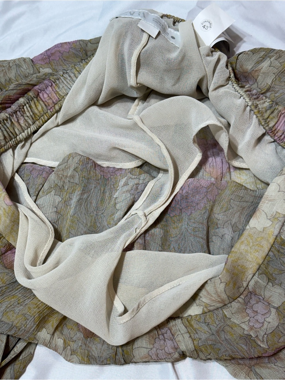 Zara ZW Collection Semi Sheer Floral Balloon Pants M - Picture 10 of 12